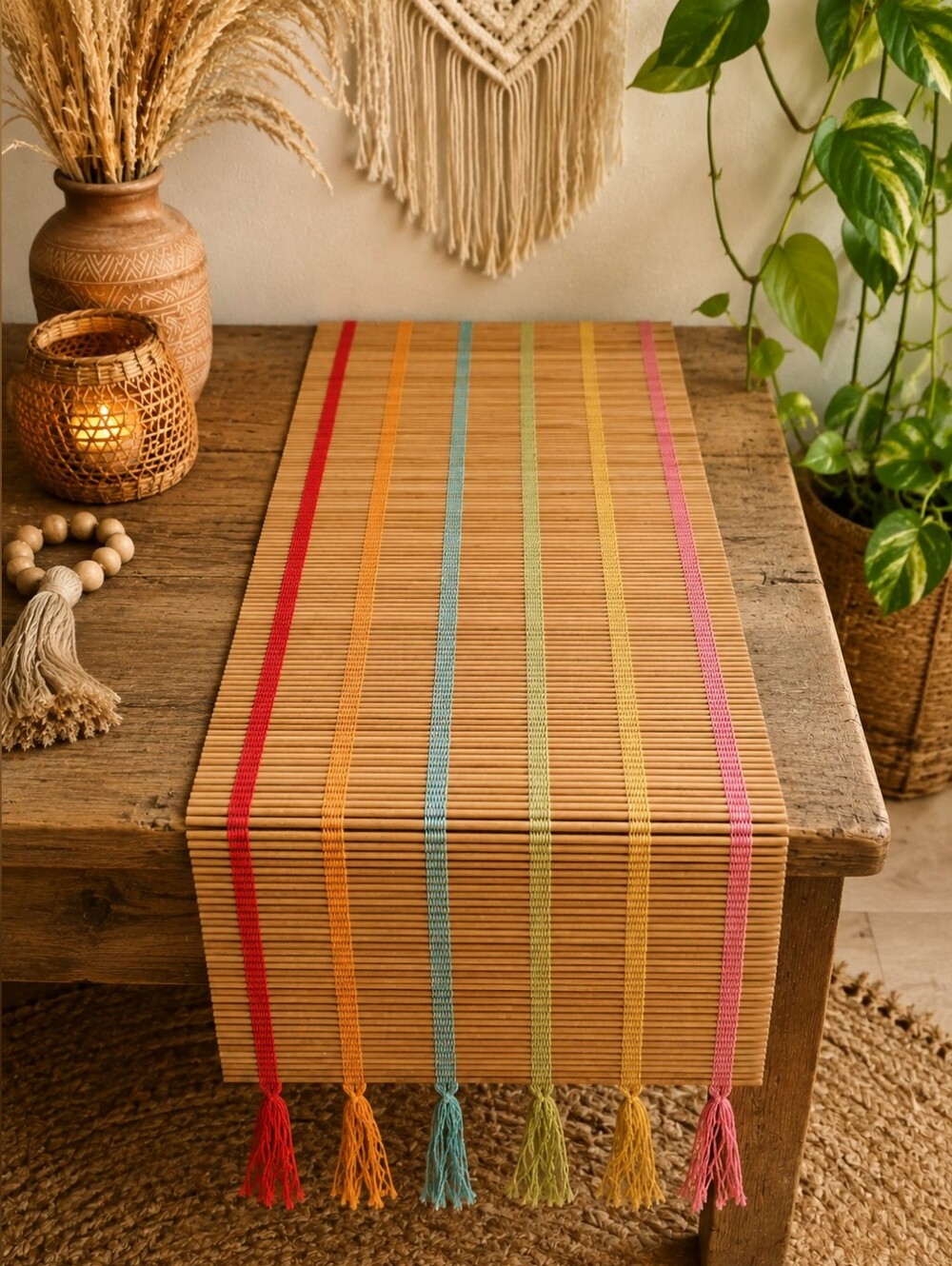 Bamboo Multi Color Threaded Runner